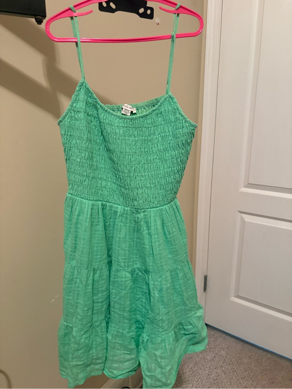 American Eagle Outfitters Mint Green Smocked Sundress